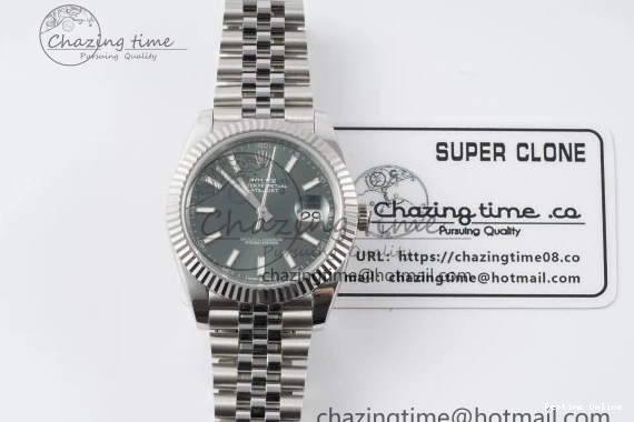 0408 Tailored DateJust 41 126334 NTF 1:1 Best Edition 904L Steel Green Stick Dial on Jubilee Bracelet VR 2155